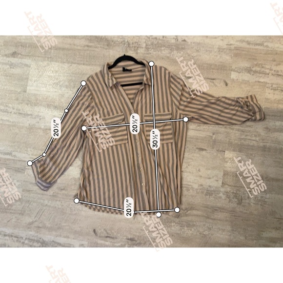 Flower & Feather Striped Button Down Shirt size 2XL women’s - Picture 7 of 7